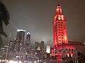 The tower on a cloudy and rainy night