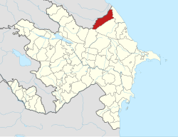 Map of Azerbaijan showing Qusar District