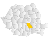 Map of Romania highlighting Prahova County