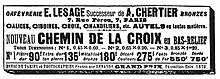 Publicité pour Edmond Lesage dans le Bulletin du Diocèse de Reims (13 février 1892)