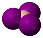 Molecuulmodel van boortri-jodide