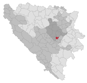 Lage der Gemeinde Breza in Bosnien und Herzegowina (anklickbare Karte)