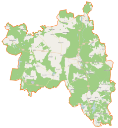 Mapa konturowa gminy Polanów, blisko dolnej krawiędzi po prawej znajduje się punkt z opisem „Radiowo-Telewizyjne Centrum Nadawcze Gołogóra”