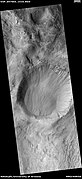 Gullies in crater, as seen by HiRISE under HiWish program