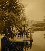 People on the raft in Estonia, 1944