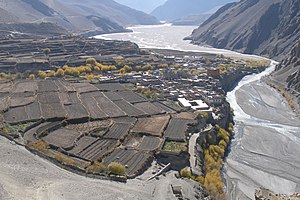 Panoramic view of Kagbeni village