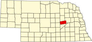 Map of Nebraska highlighting Nance County