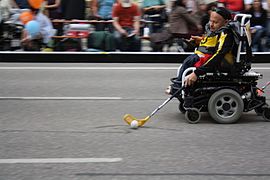 Elektrorollstuhl-Hockey im „Ludwigstadion“ im September 2016