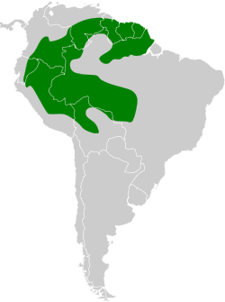 Distribución geográfica de la tangara del paraíso.