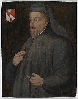 Geoffrey Chaucer en un cuadro muit posterior a la suya muerte.