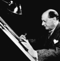 Sven Wingquist at his drawing board around 1940.