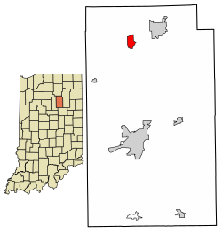 Location of Laketon in Wabash County, Indiana.