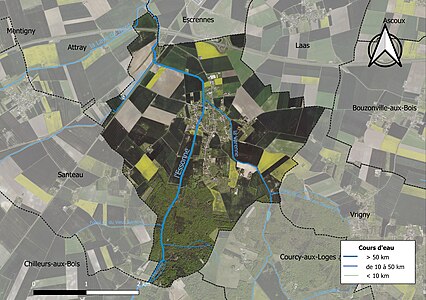 Carte orthophotographique de la commune en 2016.