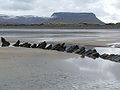 A snowy Ben Bulben, seen from Streedagh Strand.