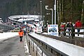 Veduta del Turbodrom, il celebre "kreisel" della Pista di Königssee, in Germania