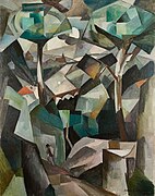 Albert Gleizes, Le Chemin, Paysage à Meudon, Paysage avec personnage, 1911