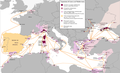 Territories, colonies and trade routes of the Republic of Genoa