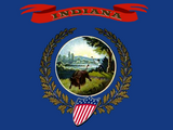 The old Indiana state flag designed by Eliza Callis, (1885–1917), utilizing the seal of Indiana. Observed in the "Legislative and State Manual of Indiana 1899."