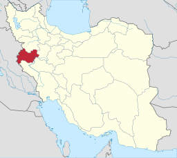 Provinsen Kermanshahs läge i Iran