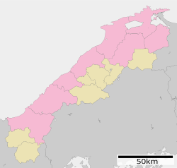 浜田地震の位置（島根県内）