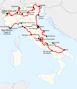 Routekaart van de Ronde van Italië 1987