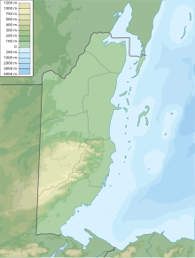 Map showing the location of Hokeb Ha Cave