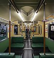 Interior of a preserved and restored C2 car that is part of a vintage train