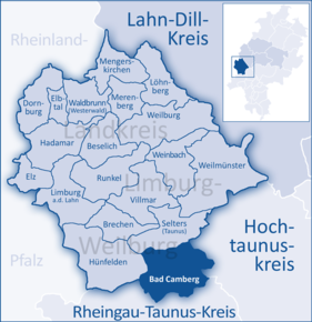 Poziția orașului Bad Camberg pe harta districtului Limburg-Weilburg