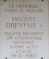 La plaque évoquant Jacques Dreyfus.