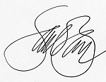 Bass's signature (containing a bass fish)