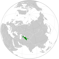 Location of Uzbekistan (green)