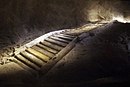 Preserved wood stairs from the Hallstatt salt mine