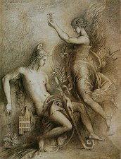 Gustave Moreau, Hezjod i Muza, 1857