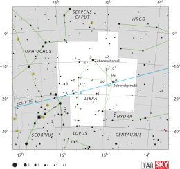 Location of the ζ Librae pair (circled)