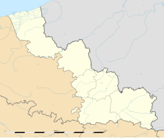 Mapa konturowa Nord, w centrum znajduje się punkt z opisem „Haubourdin”