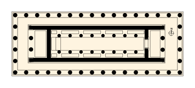 Plan du temple d'Héra à Olympie.