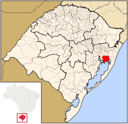 Location in City of Viamão, Rio Grande do Sul