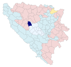 Localização de Jajce na Bósnia e Herzegovina