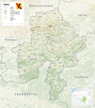 Reliefkarte Provinz Namur