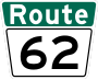 Route 62 marker