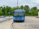 A blue bus