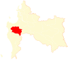 Location of the Curanilahue commune in the Biobío Region