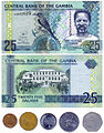 Image 3Front and back view of the Gambian dalasi and coins from 5 bututs to 1 dalasi