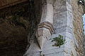 Northeast corbel. Square mason's marks are visible on the stones.