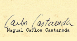 Carlos Castanedas signatur