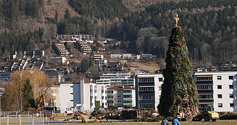 Funkenfeuerpyramide, Bludenz, Österreich, Februar 2008