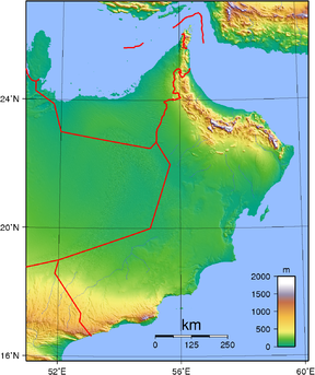 Kart over Oman