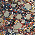 Paper marbling from a book bound in England around 1830 (detail)