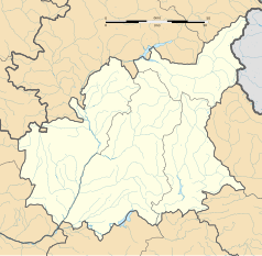 Mapa konturowa Alp Górnej Prowansji, na dole znajduje się punkt z opisem „Blieux”