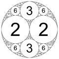 Integral Apollonian circle packing defined by circle curvatures of (−1, 2, 2, 3)